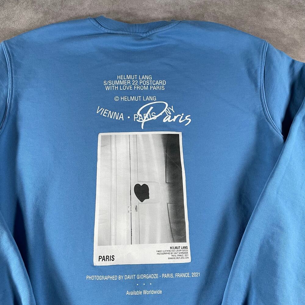 Helmut Lang Men's Paris Postcard Terry Medium Sweatshirt - Picture 9 of 9
